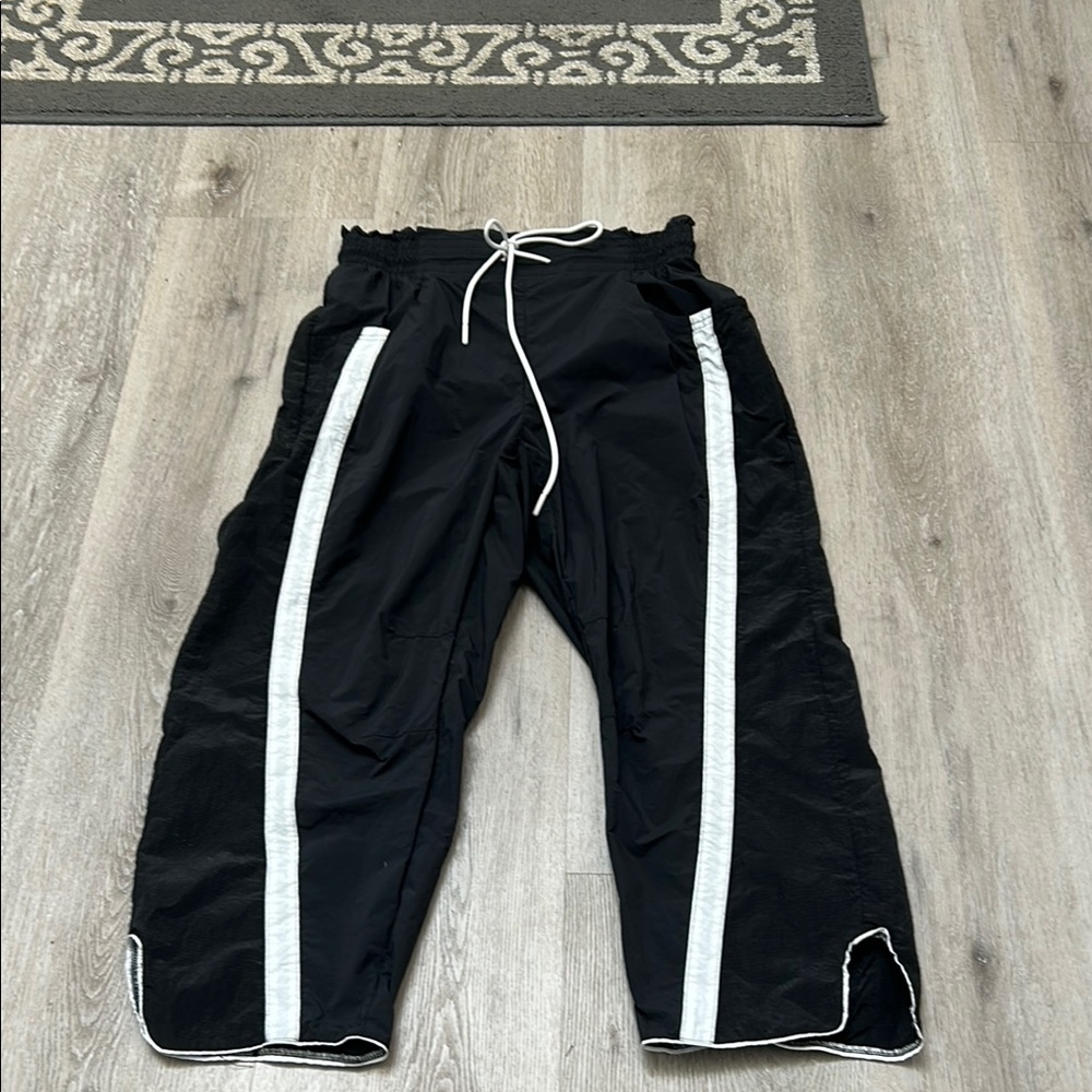 Black Pants with White Stripes FREE PEOPLE